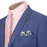 LANIFICIO F.LLI CERRUTI MID-BLUE MELANGE BASKETWEAVE JACKET