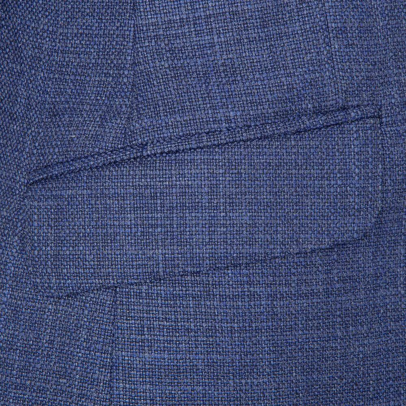 LANIFICIO F.LLI CERRUTI MID-BLUE MELANGE BASKETWEAVE JACKET