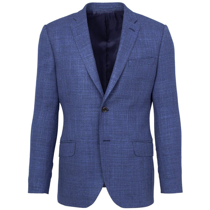 LANIFICIO F.LLI CERRUTI MID-BLUE MELANGE BASKETWEAVE JACKET