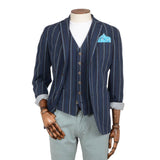 BLUE STRIPE BOUCLE JACKET