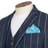 BLUE STRIPE BOUCLE JACKET