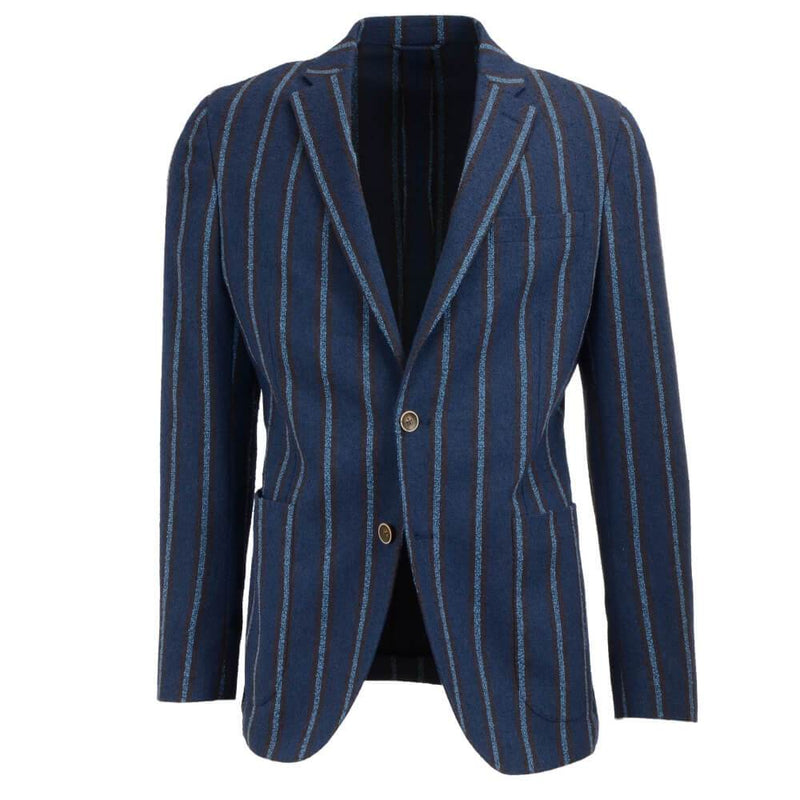 BLUE STRIPE BOUCLE JACKET