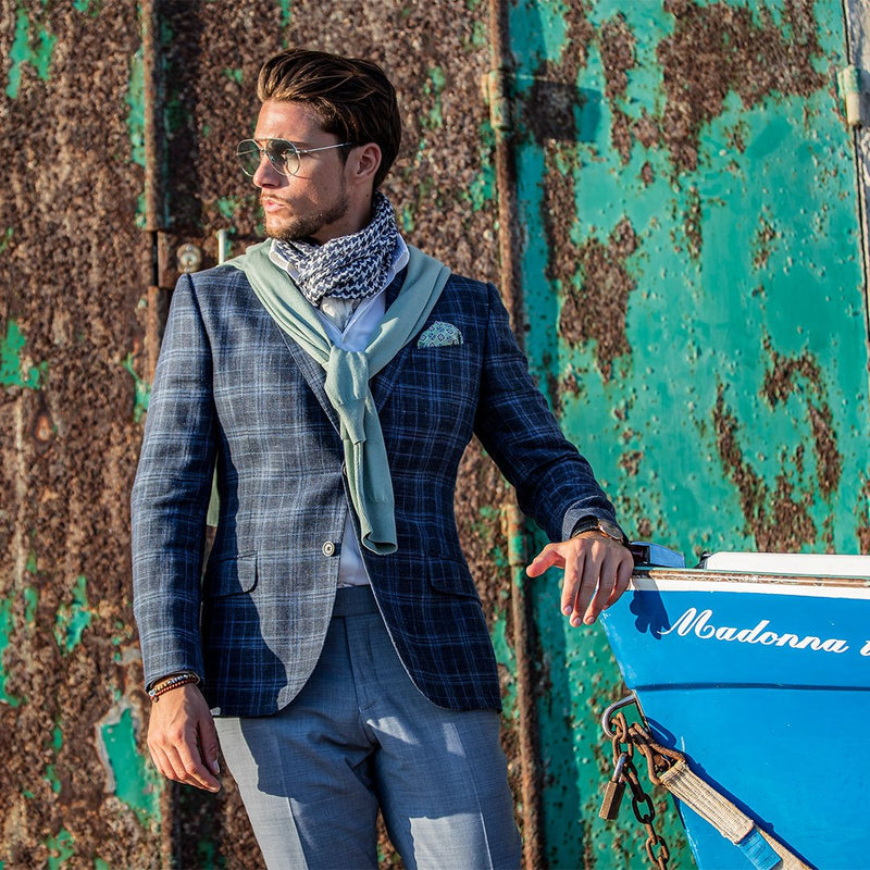 BLUE SUBTLE CHECK JACKET