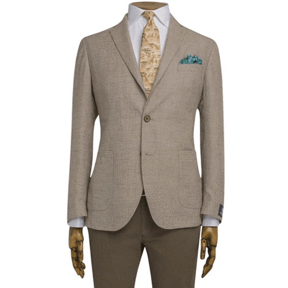 LIGHT BROWN BASKETWEAVE JACKET