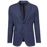 MID NAVY PIQUE WITH TONAL OVERCHECK JACKET