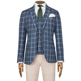 MID BLUE WITH WINDOWPANE IN YELLOW JACKET