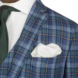 MID BLUE WITH WINDOWPANE IN YELLOW JACKET