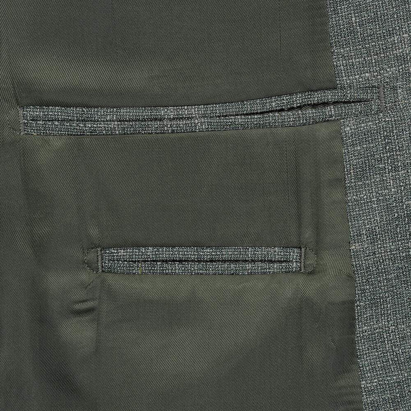 OLIVE GREEN MELANGE HOPSACK JACKET