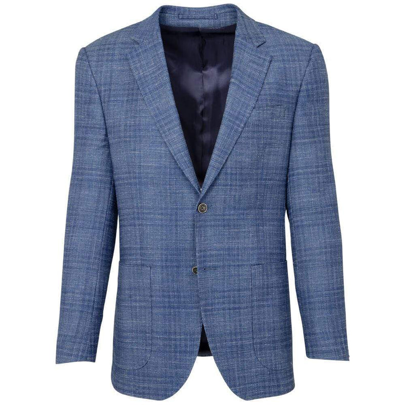 MID-BLUE CHECK TWILL JACKET