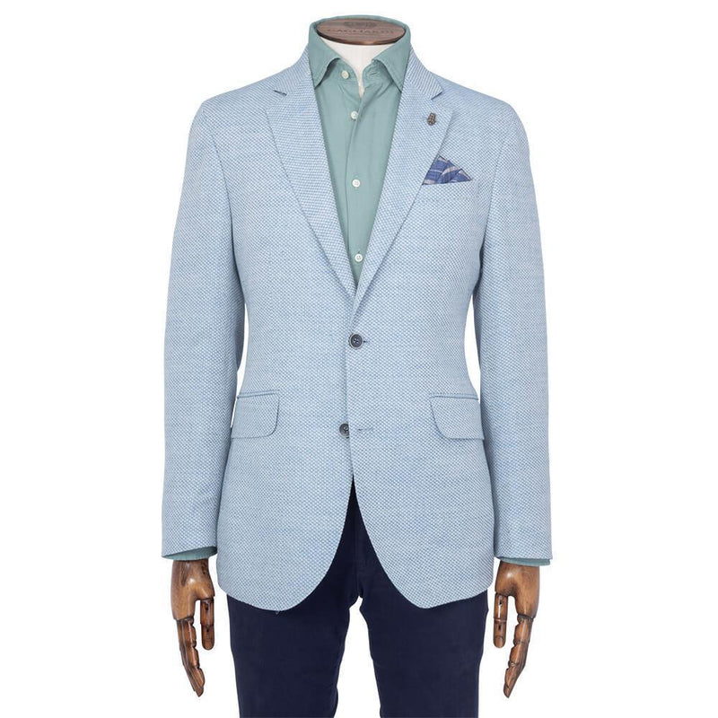 SKY BLUE TEXTURED WEAVE JACKET