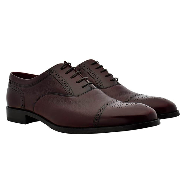 Chaussures Oxford en cuir Bordeaux