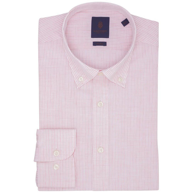 CHEMISE PINK MELANGE GINGHAM CHECK - SLIM