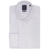 CHEMISE WHITE WITH PURPLE & ROYAL CHECK - SLIM