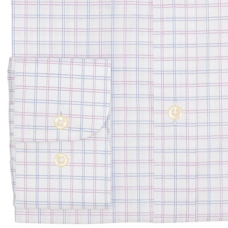 CHEMISE WHITE WITH PURPLE & ROYAL CHECK - SLIM