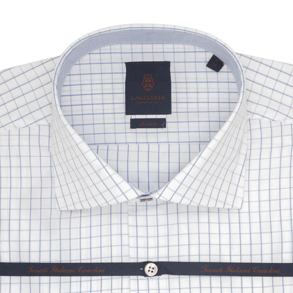 CHEMISE SKY WINDOWPANE - SLIM