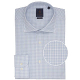 CHEMISE SKY BLUE & NAVY OVERCHECK - SLIM