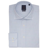 CHEMISE SKY BLUE & NAVY OVERCHECK - SLIM