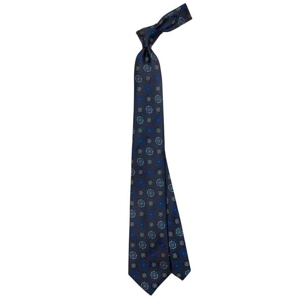 Cravate Noir avec des formes Bleues