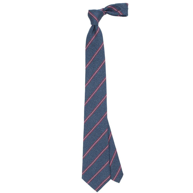 Cravate Bleue avec rayures Rouges et bleues ciel