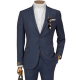 LANIFICIO ING. LORO PIANA NAVY BIRDSEYE TONAL STRIPE SUIT