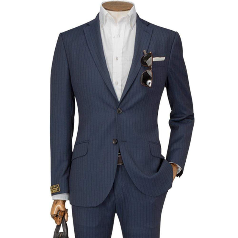 LANIFICIO ING. LORO PIANA NAVY BIRDSEYE TONAL STRIPE SUIT