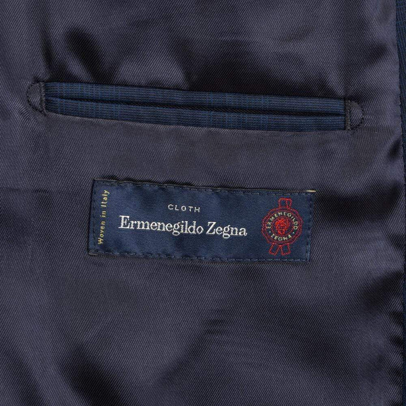 ERMENEGILDO ZEGNA BLUE TONAL CHECK