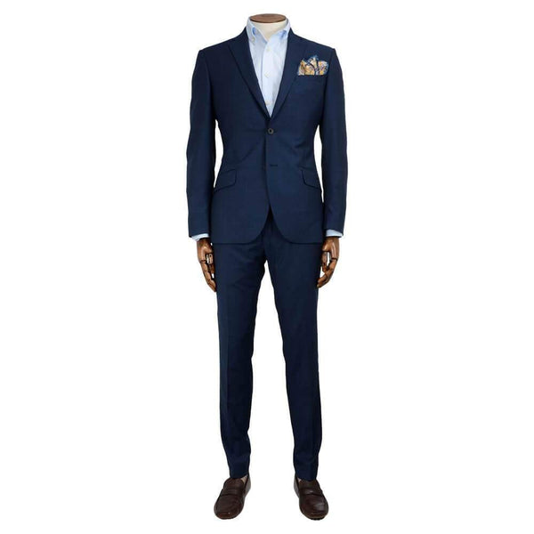 ERMENEGILDO ZEGNA BLUE SEMI-PLAIN CLOTH