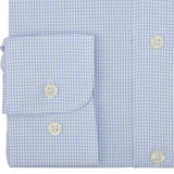 Chemise fond blanc à carreaux bleus foncés