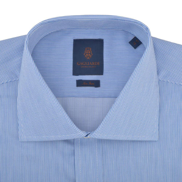 Chemise Bleue avec rayures blanches