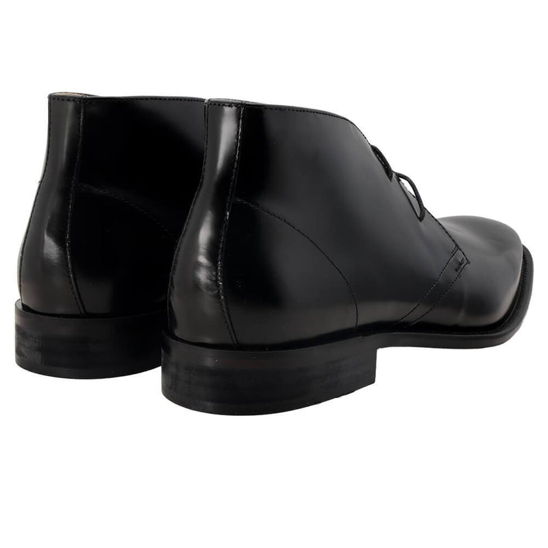 Mi-Boots en cuir noir
