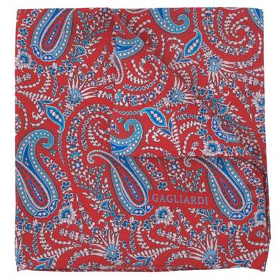 POCHETTE ROUGE AVEC GRAND PAISLEY DESIGN